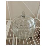 8" Glass Pumpkin Candy Jar