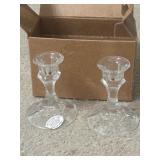 NIB VTG (2) 24% Full Lead Crystal Tapered Candle