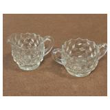 Vintage Fostoria American Clear Glass Creamer and