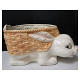 Mischievous Rabbit Planter Beige Ceramic with