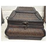 11"x10"x9" Lerner plastic faux wood storage box