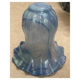 Blue Swirl Glass Bell Shaped Light Shade 13"