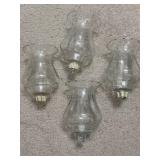 (4) Clear Glass Peg Votive Cup Candle Holder