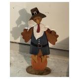 23" Handmade Wooden Thanksgiving Figurine