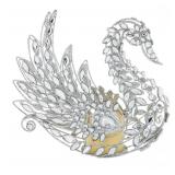 august & leo 9" Jeweled Glitter Swan Dï¿½cor with