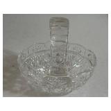 Vintage Small Lead Crystal Cut Basket, Oval,