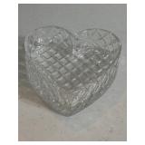 Heart Shaped Clear Glass Bowl Candy Dish 6" with