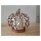 6" August & Leo Orange LED Pumpkin