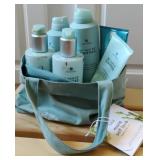 Sea Green Tote Bag w/Hair Care Products