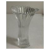 MIKASA 8" Crystal Diamond Fire Curved Ribbed Vase