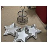Two tier tier galvanized metal wire basket stand