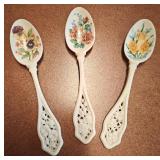 (3) Avon Daffodil Porcelain Spoons
