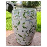 18" Floral Chinoiserie Stool