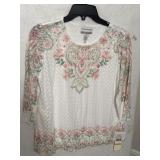 NWT Sz PS Alfred Dunner Blouse w/Textured Body