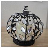 August & Leo Black LED Pumpkin 6in