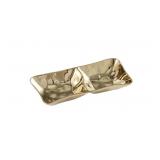 12" Peltrina Porcelain 2 Serving wavy metallic