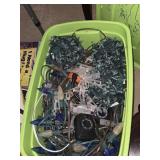 Large Tub of Christmas Lights & Accessories