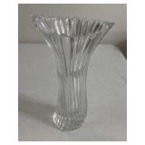 MIKASA 8" Crystal Diamond Fire Curved Ribbed Vase