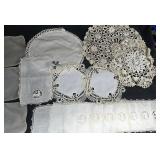 Vtg Hand Crocheted Handkerchiefs and Doilies