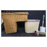 15"ï¿½16"Vintage Woven Rattan Stair-Step Basket