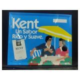 17"x22" Blue Metal KENT Cigarette Advertising Sign