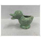 1950ï¿½s Shawnee Pottery Duck Planter Green Glazed