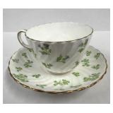 Aynsley Bone China Teacup and Saucer Set with a