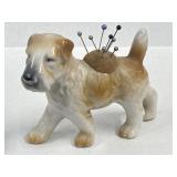 1950s Miniature Terrier Dog Figurine Pincushion