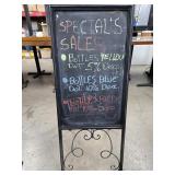 41" Freestanding Black Metal A-frame Chalkboard