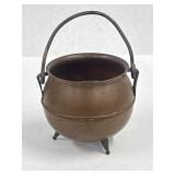 Antique Small Hammered Copper Pot Cauldron on 3