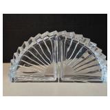 Art Deco Fan Shaped Glass Bookends