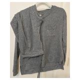 Sz Sm Gray Heather Hacci Knit Long-sleeve Pocket