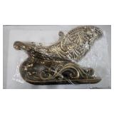 NIB 13.5 " Gold Christmas Sleigh Decor