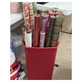 Bin w/NEW Christmas Wrapping Paper