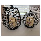 August Leo Set of 2 Jeweled Pumpkins with