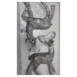 NIB (2) 13" Rough Textured Silver Deer Decor