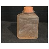 Vtg Frosted Pink Satin Glass Dresser or