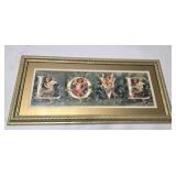 Vintage Victorian-style Framed Cherubs Spelling