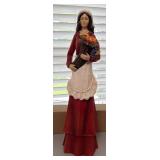 Harvest Pilgrim Figurine Holding Cornucopia