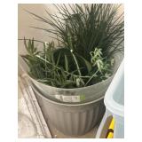 (2) 11ï¿½ Plastic Pot W/ Green Foliage and Stems