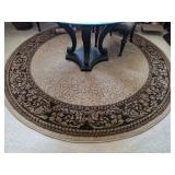 Medallion Floral Motif Round Area Rug featuring a