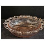 9.5" Pink Depression Glass Open Lace (or Old
