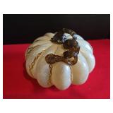 NEW Handblown Golden-white Glass Pumpkin