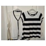 Sz Large George Black & White Striped Short