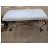 Wrought Iron Padded Bench