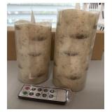NIB Set of (2) LED Wax Candles w/Remote