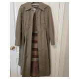 Sz 12 Vtg ASTOR ONE Fully Lined Trench Coat w/Hood