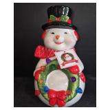 NWT Christmas Ceramic Lighted Snowman Figurine