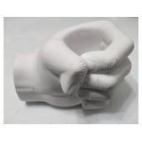 White Ceramic Clenched Fist Vase or Planter