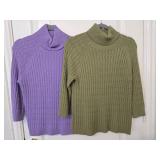 (2) XL George Cable Knit Short Sleeve Sweaters